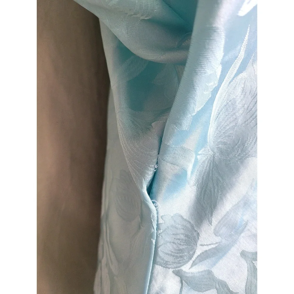 Vintage 70s‎ Tulip Flower Nightgown Teal Baby Blue Short Babydoll Volup 2X XL